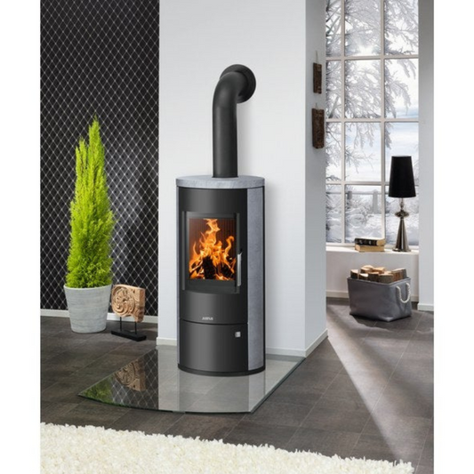 Poêle à bûche Austin ollaire, Justus, 7 kW Noir